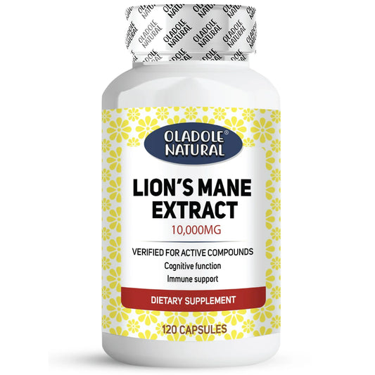 Oladole Natural Lions Mane Extract 10,000 mcg - 120 Capsules