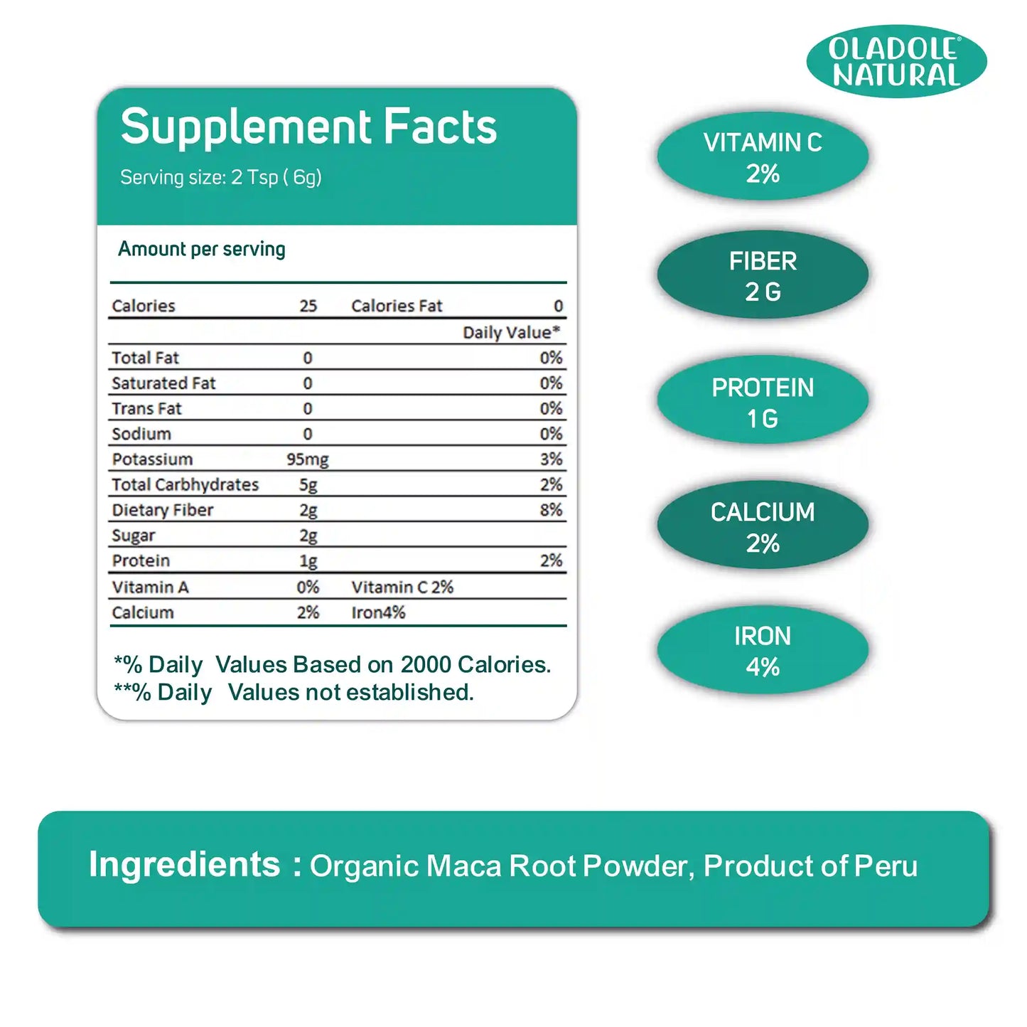 Oladole Natural Organic Maca Root Powder 240 gm