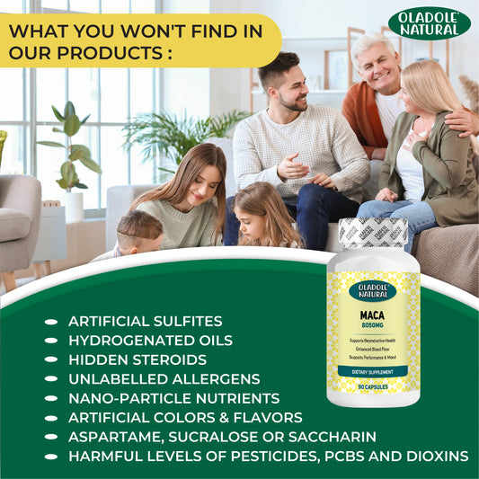 Oladole Natural Organic Maca Root Powder Capsules 8050mg 90 Capsule