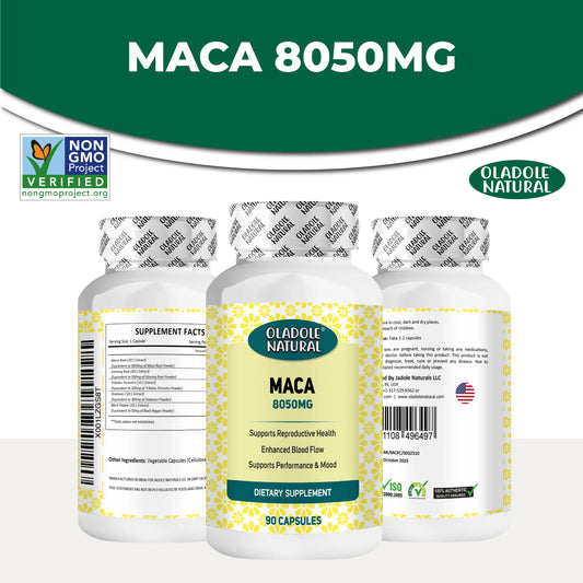 Oladole Natural Organic Maca Root Powder Capsules 8050mg 90 Capsule