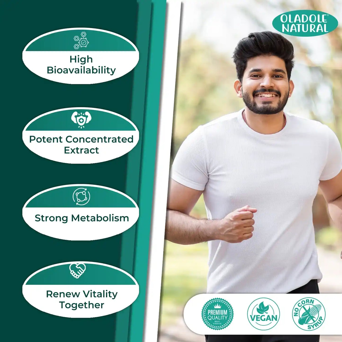 Oladole Natural Maca Root Extract 500mg 120 Vegan Capsules