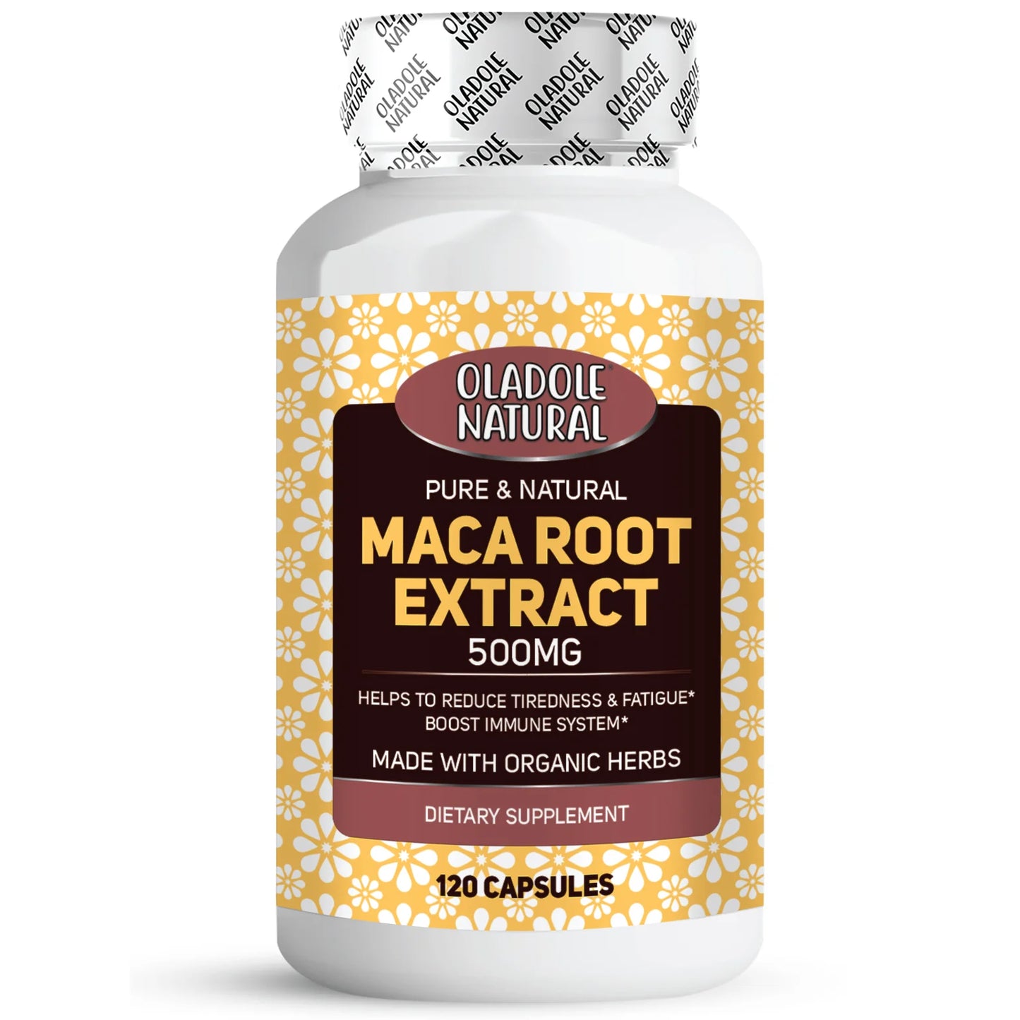 Oladole Natural Maca Root Extract 500mg 120 Vegan Capsules
