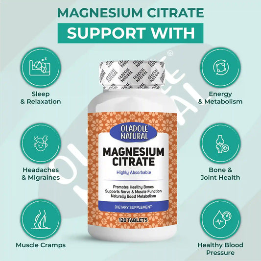 Oladole Natural Highly Absorbable Magnesium Citrate 420mg 120 Tablets