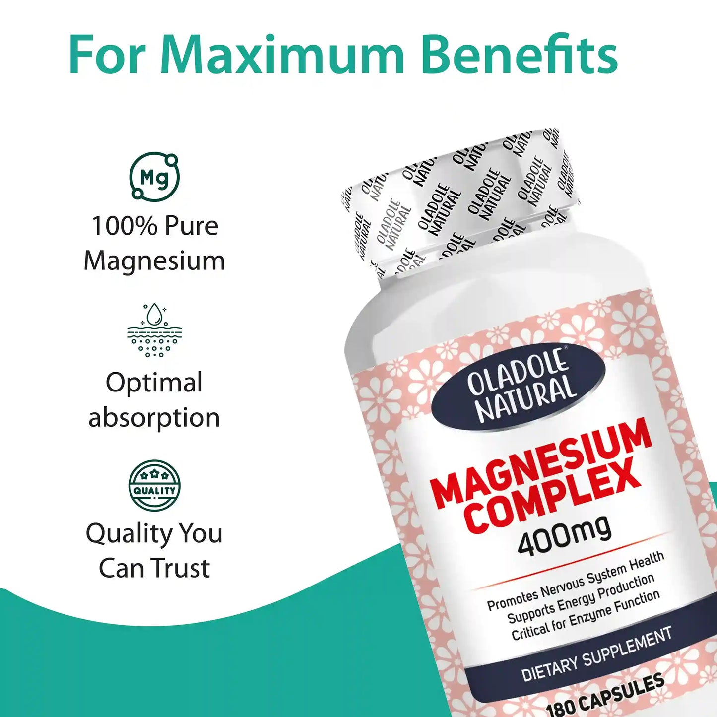 Oladole Natural Magnesium Complex (400mg)-180 Capsules