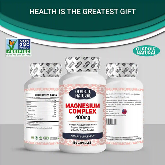 Oladole Natural Magnesium Complex (400mg)-180 Capsules