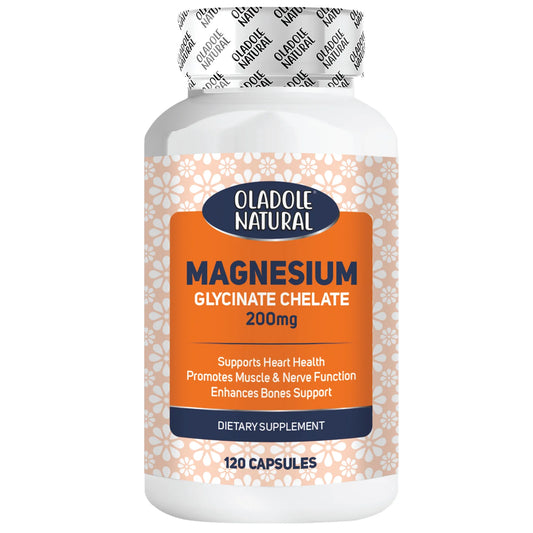 Oladole Natural Magnesium Glycinate 200 mg - 120 Capsules