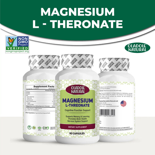 Oladole Natural Magnesium L-Threonate, 90 Capsules