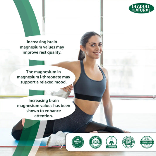 Oladole Natural Magnesium L-Threonate, 90 Capsules