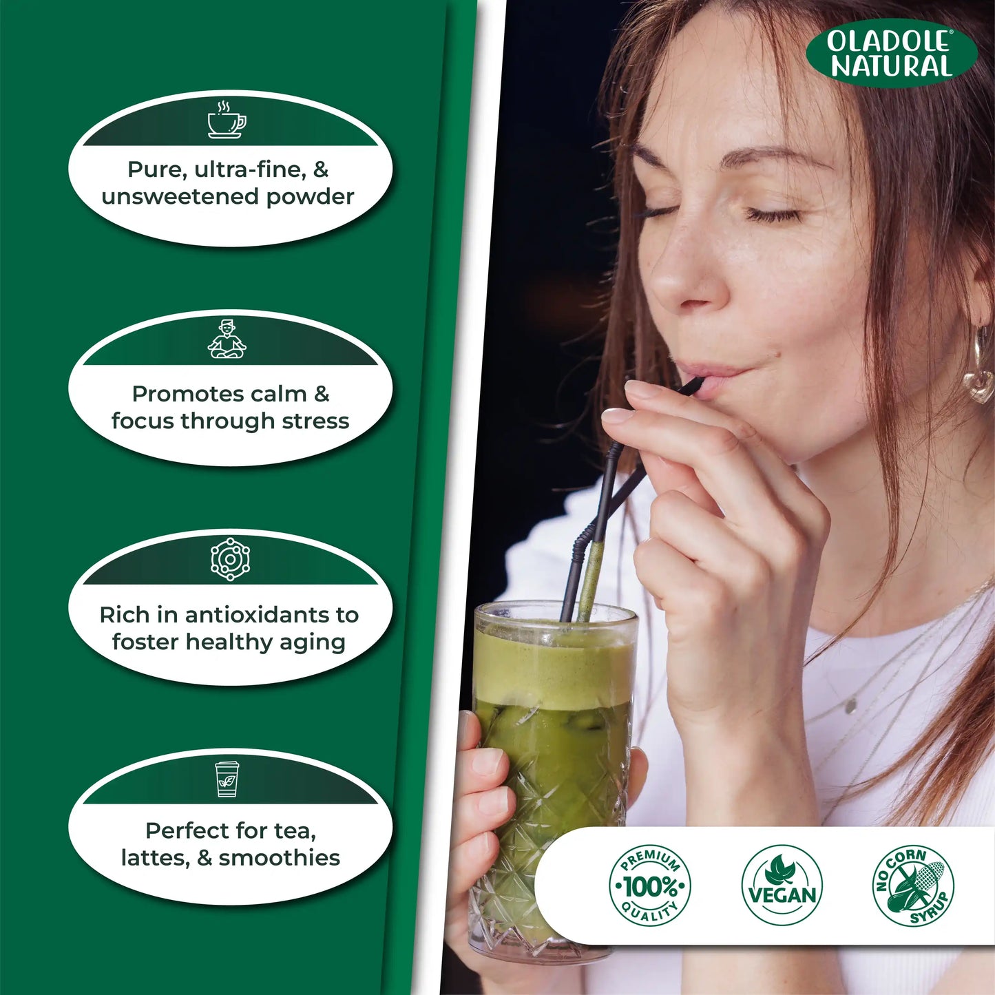 Oladole Natural Raw Matcha Green Tea Powder 100 g