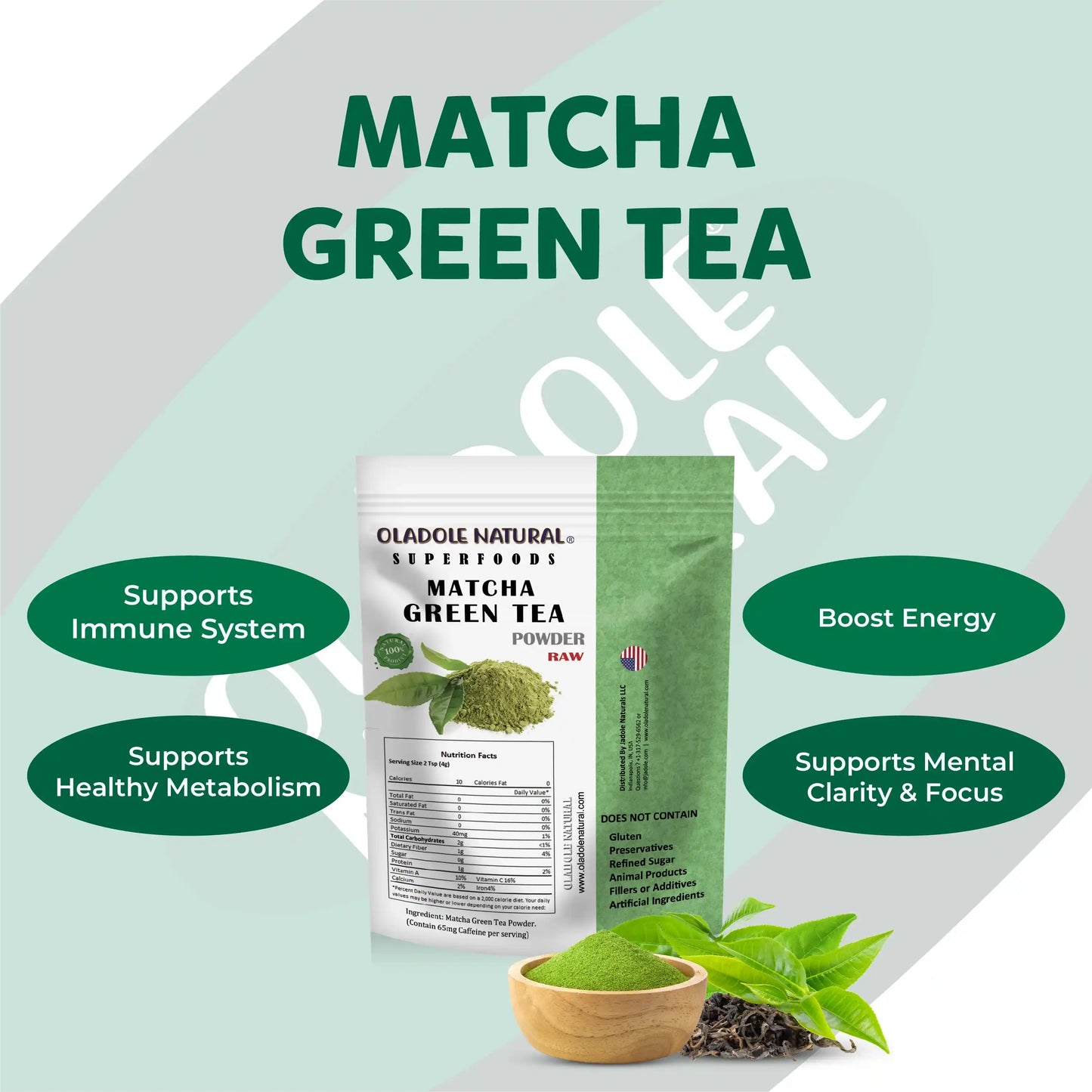 Oladole Natural Raw Matcha Green Tea Powder 100 g