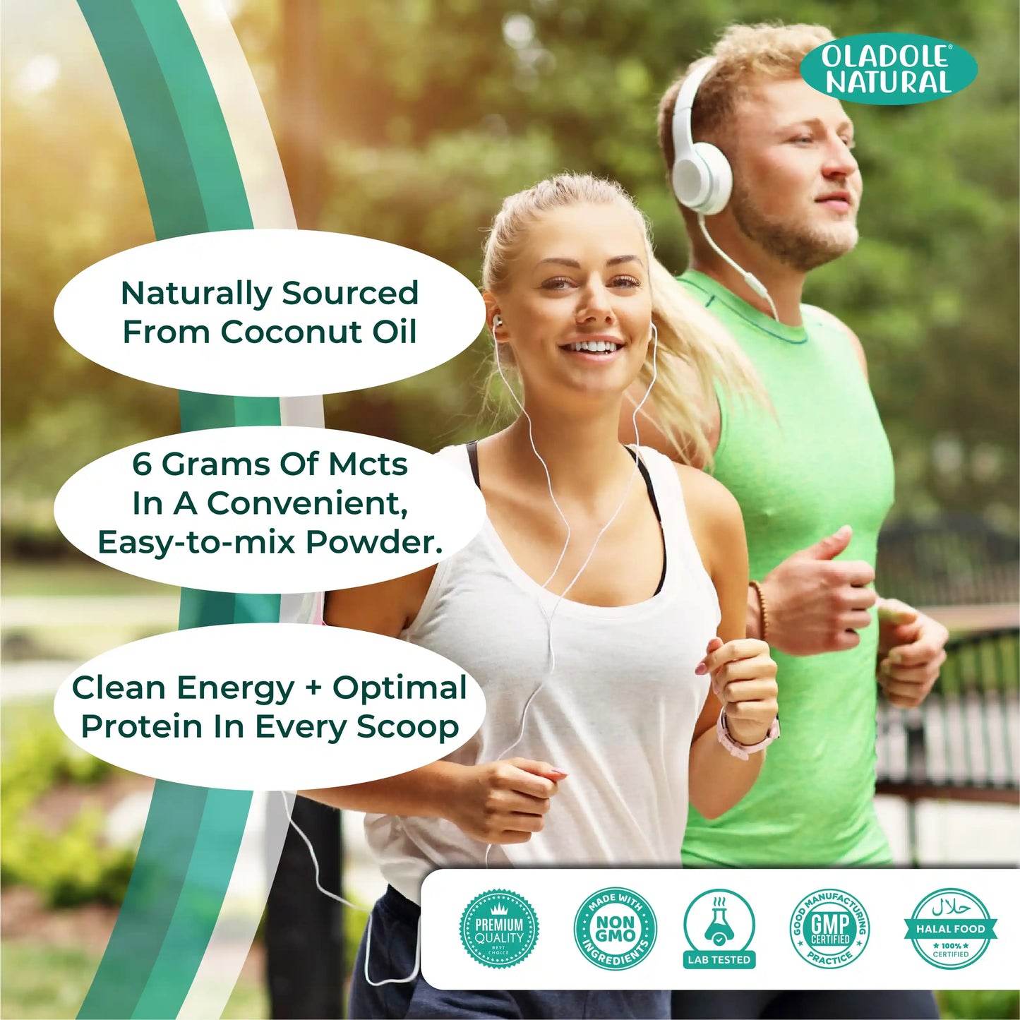 مسحوق MCT العضوي الطبيعي من أولادول، وقود سريع للدماغ والجسم - 300 غرام