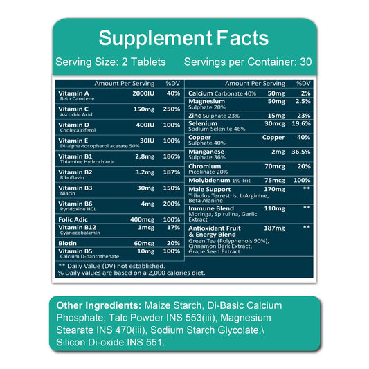 Oladole Natural Men's Multivitamin Supplement 60 Tablets