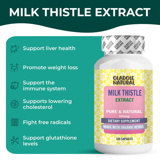 Oladole Natural Milk Thistle Extract 500 mg 120 Capsule
