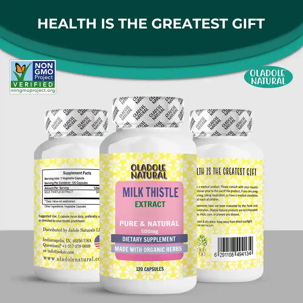 Oladole Natural Milk Thistle Extract 500 mg 120 Capsule