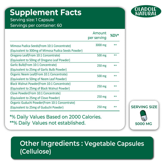 Oladole Natural Mimosa Pudica Seed Capsules - 60 Count