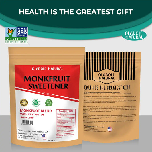 Oladole Natural Monk Fruit Sweetener 200g with Erythritol Sugar
