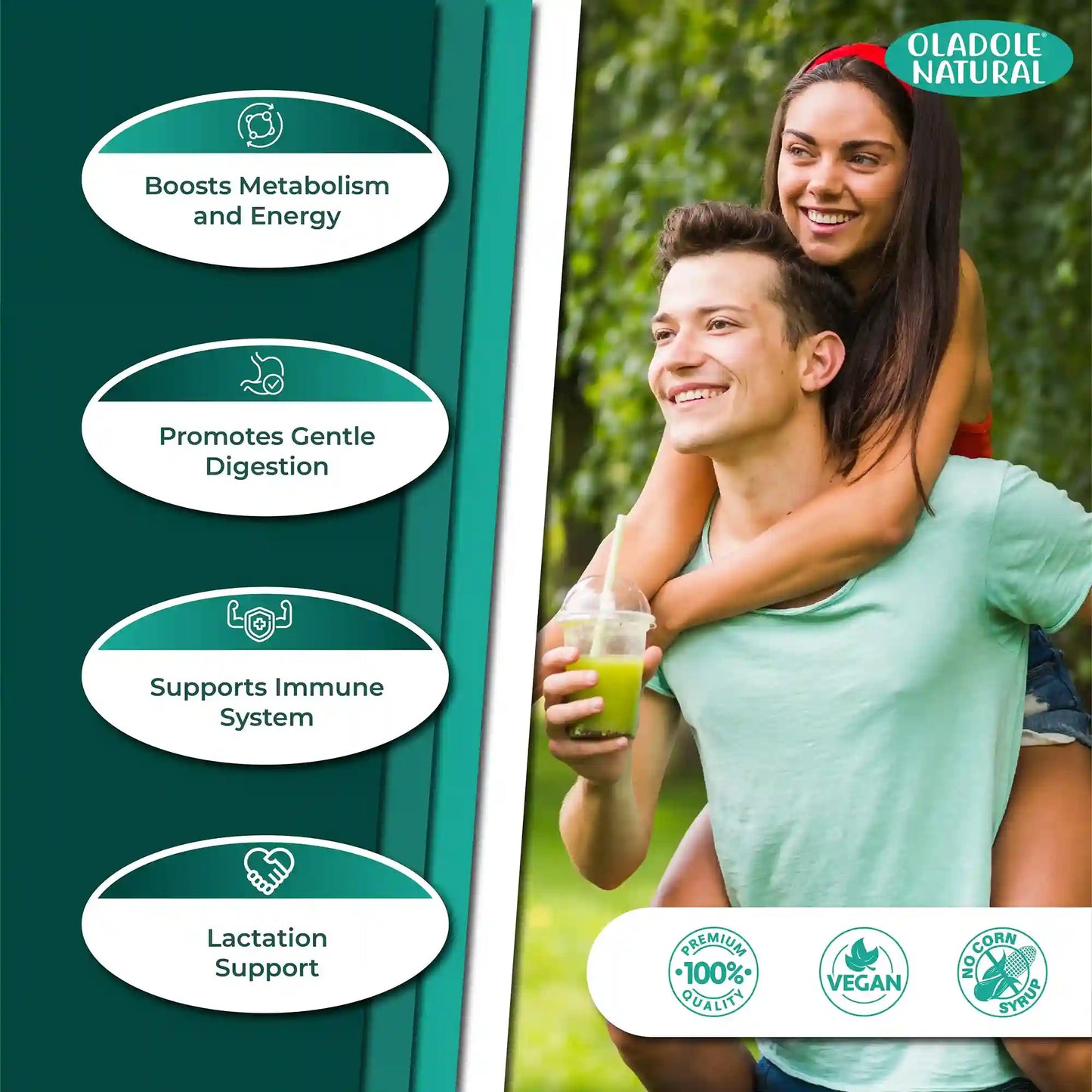 Oladole Natural Organic Moringa 500 mg 120 Veg Capsules