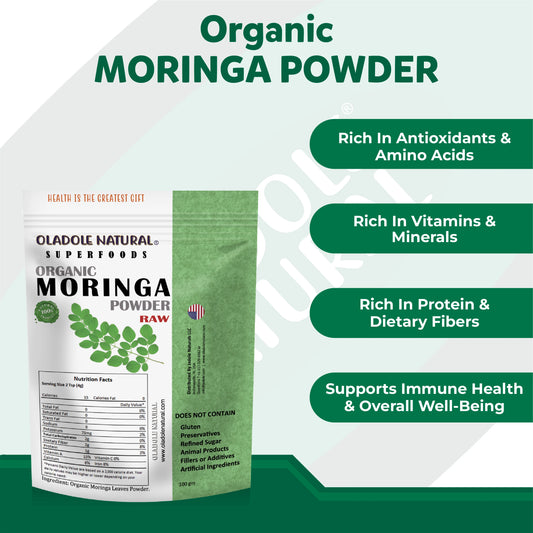 Oladole Natural Organic Moringa Leaf Powder 100 gm