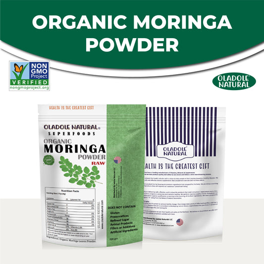 Oladole Natural Raw Organic Moringa Leaf Powder 200g