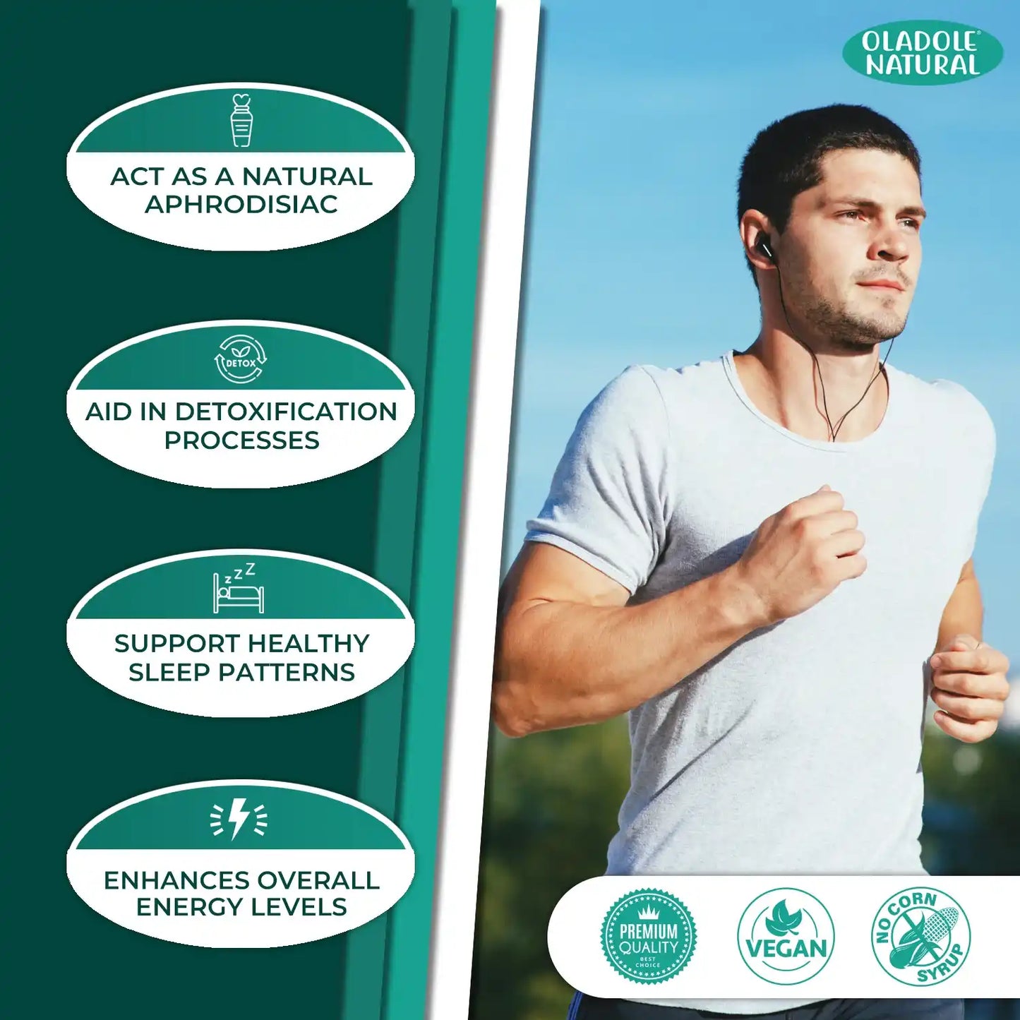 Oladole Natural Mucuna Extract 1000 mg, 120 Capsule