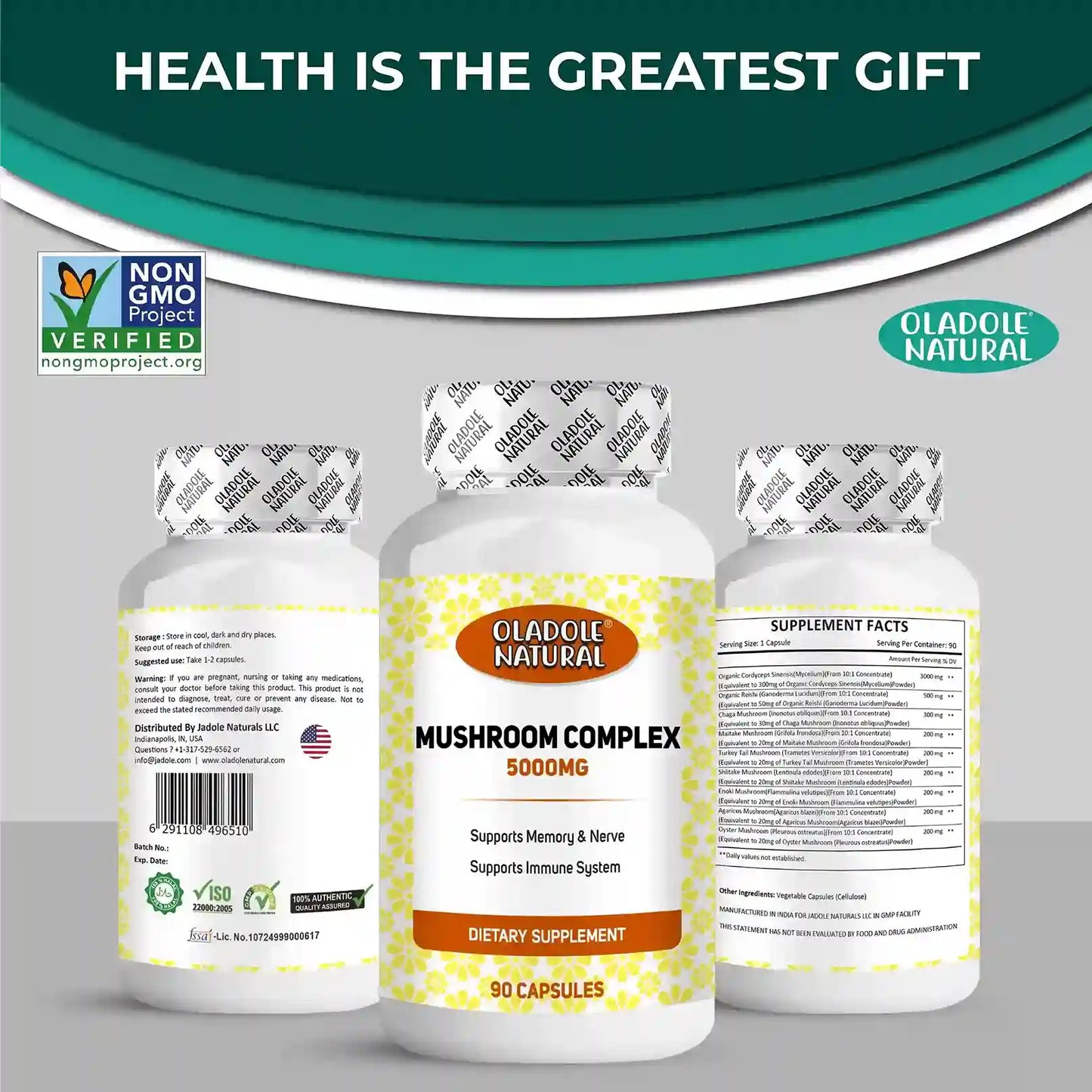 Oladole Natural Mushroom Complex - 90 Capsules