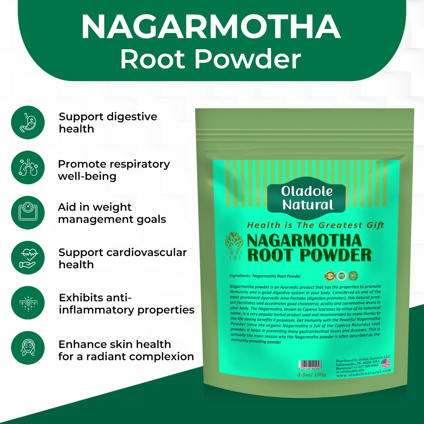 Oladole Natural Nagarmotha root Powder Benefits