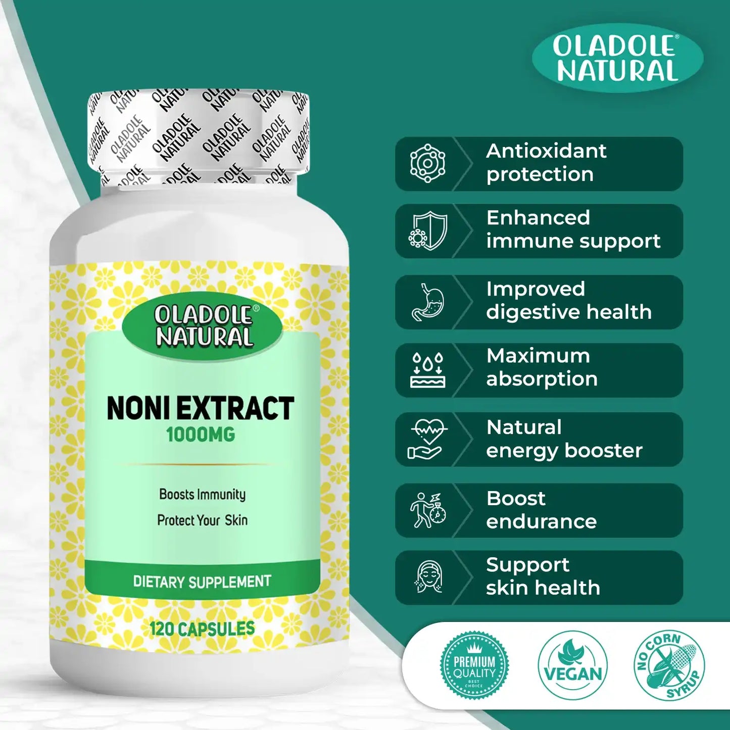 Oladole Natural Noni Extract 1000 mg 120 capsule