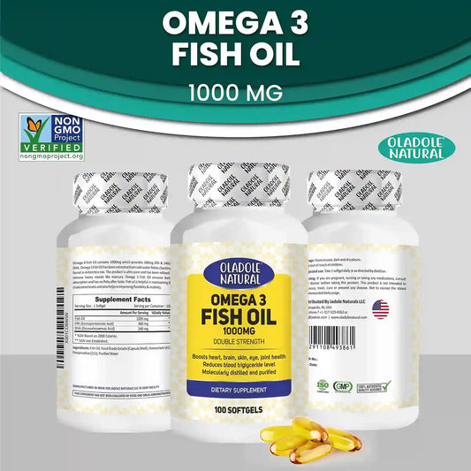 Oladole Natural Omega 3 Fish Oil 1000mg 100 Softgel