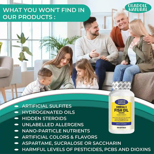 Oladole Natural Omega 3 Fish Oil 1000mg 100 Softgel