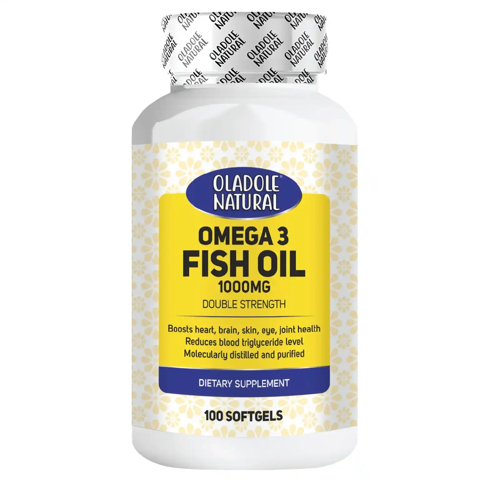 أولادول زيت السمك الطبيعي أوميجا 3 بتركيز 1000 ملجم، 100 كبسولة هلامية