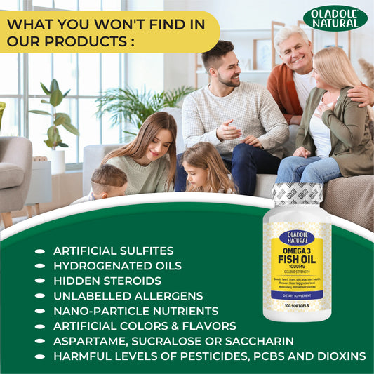 Oladole Natural Omega 3 Fish Oil 1000mg 100 Softgel