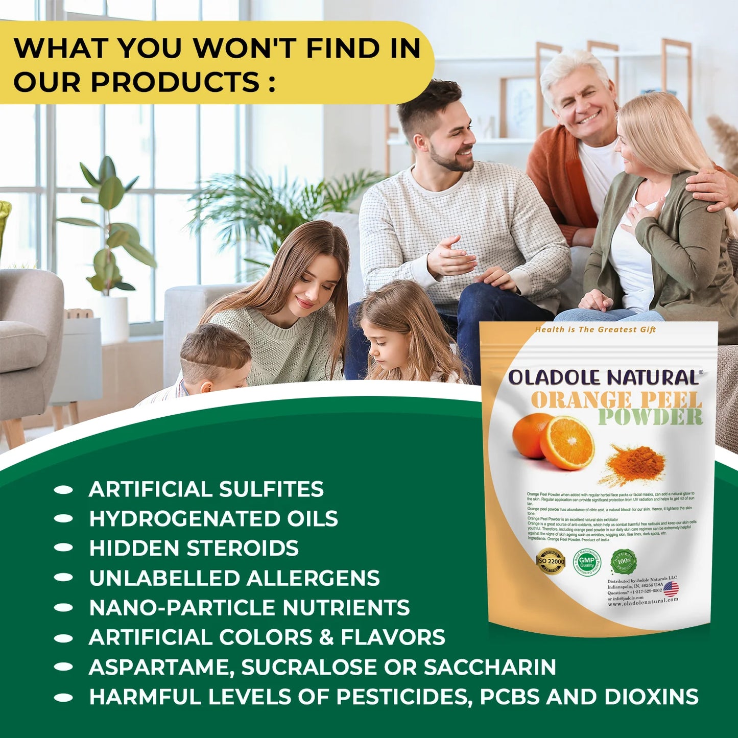 Oladole Natural Orange Peel Powder 100% Pure and Natural