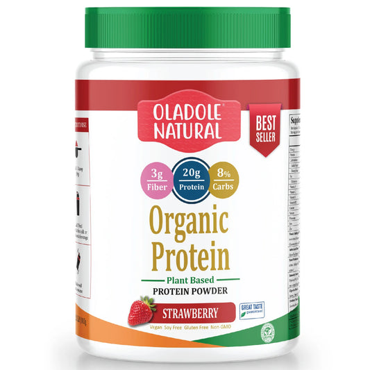 Oladole Natural Plant Based Organic Protein Powder 1Kg Strawberry Halal