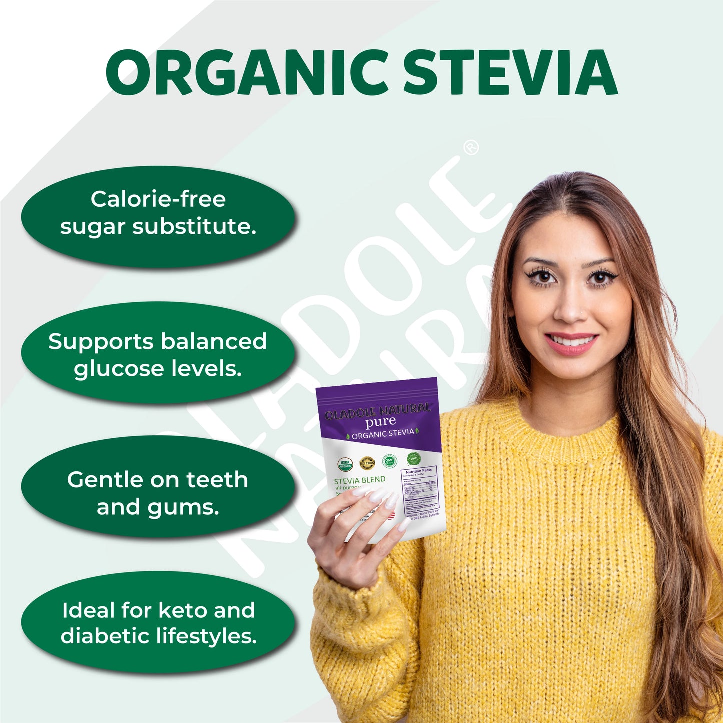 Oladole Natural Organic Stevia Sweetener Blend 200g