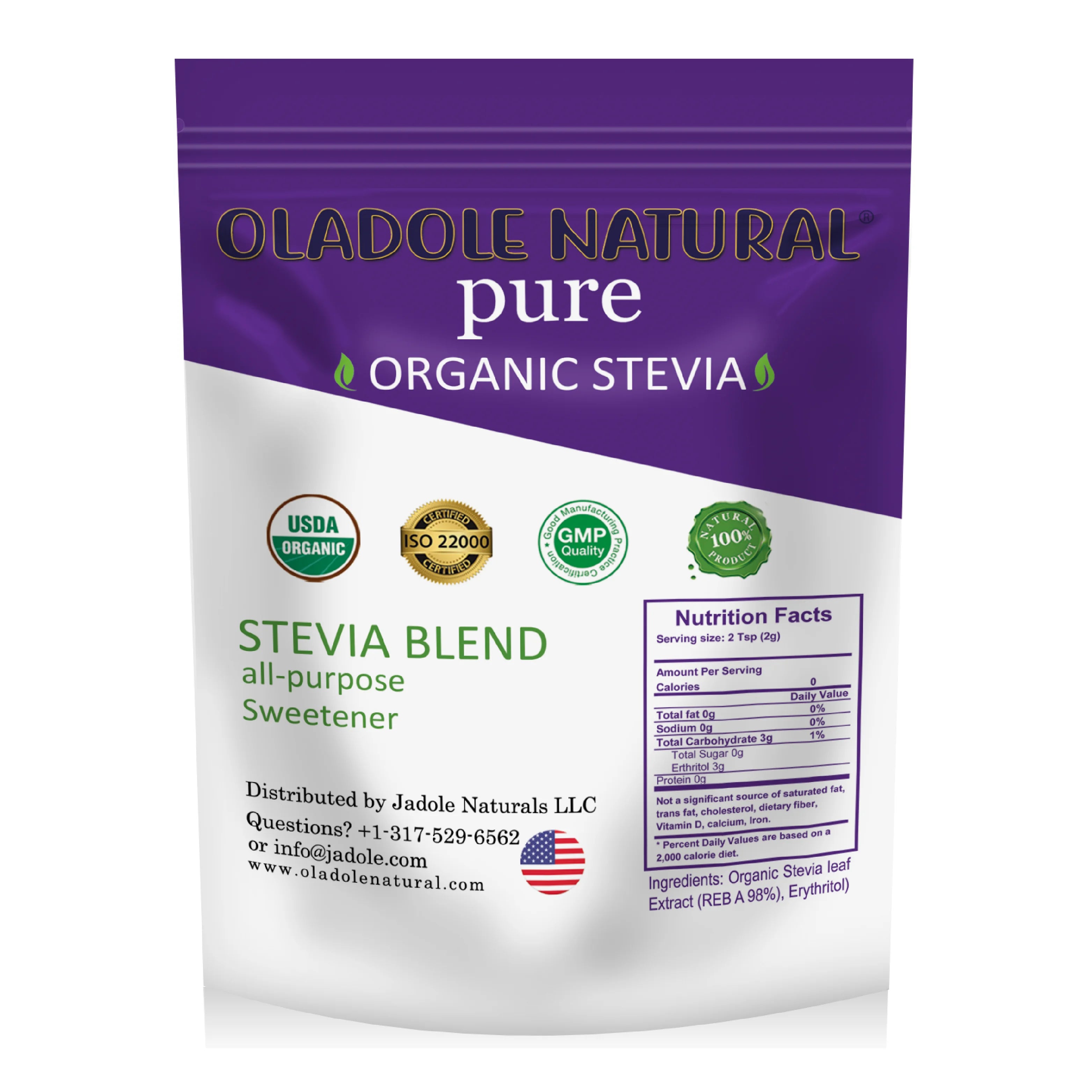 مزيج مُحلي ستيفيا العضوي الطبيعي من أولادول، 200 غرام