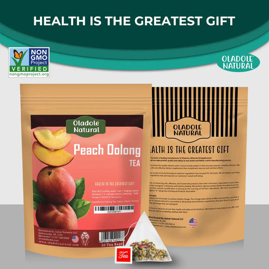 Oladole Natural Peach Oolong Tea - 20 Tea Bags
