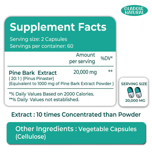 Oladole Natural Pine Bark Extract 500mg 120 Capsule