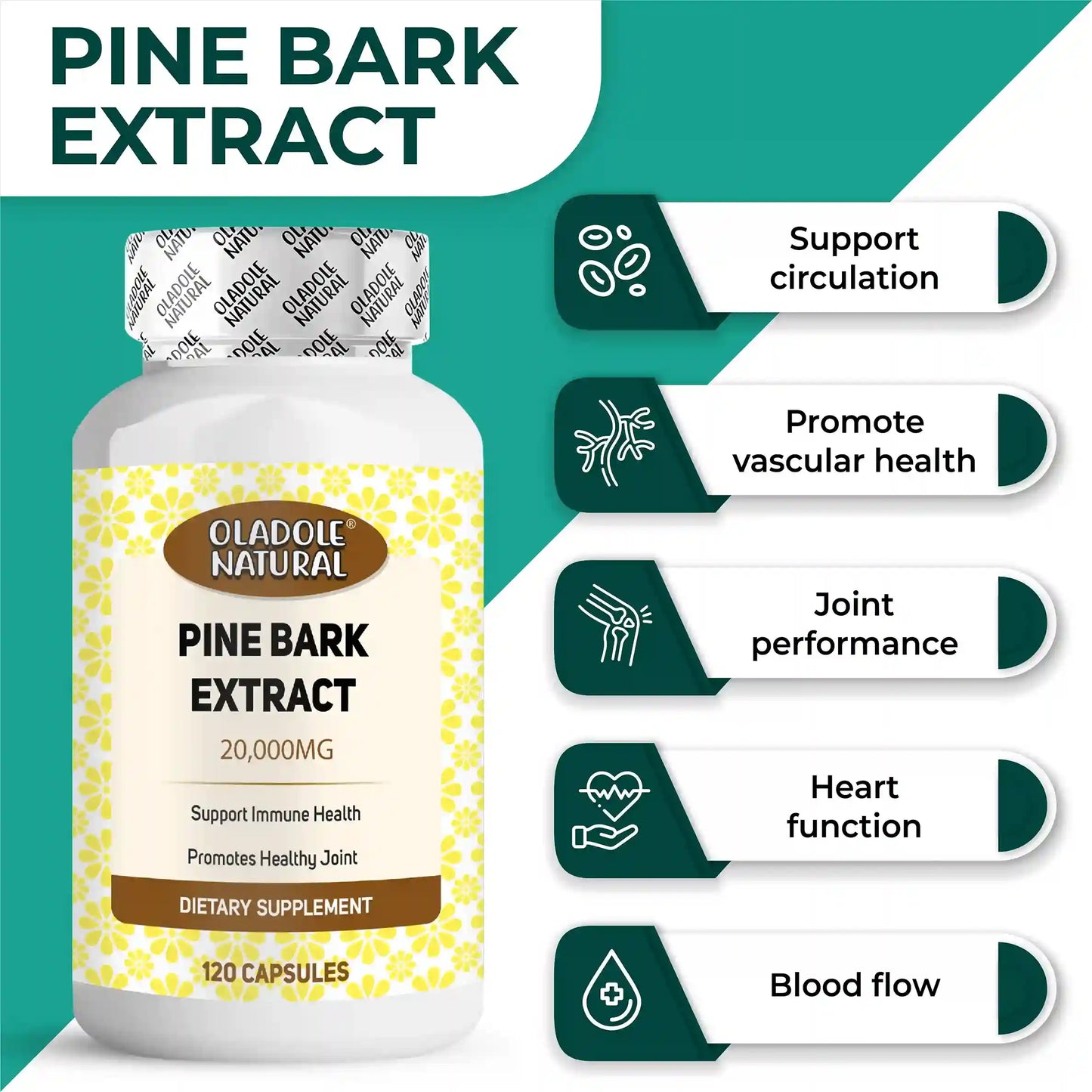 Oladole Natural Pine Bark Extract 500mg 120 Capsule