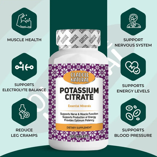 Oladole Natural Potassium Citrate 99 mg Supplement 120 Tablets