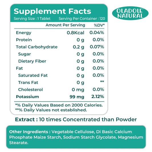 Oladole Natural Potassium Citrate 99 mg Supplement 120 Tablets