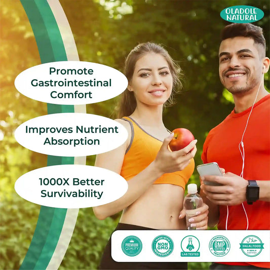 Oladole Natural Probiotic 25 Billion 10 Probiotic Strains 50 Capsules