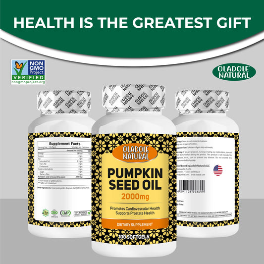 Oladole Natural Pumpkin Seed 2000mg – 100 Softgels