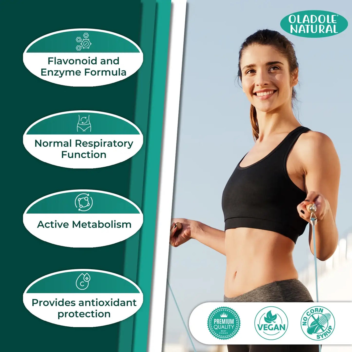 Oladole Natural Quercetin With Bromelain 120 capsules