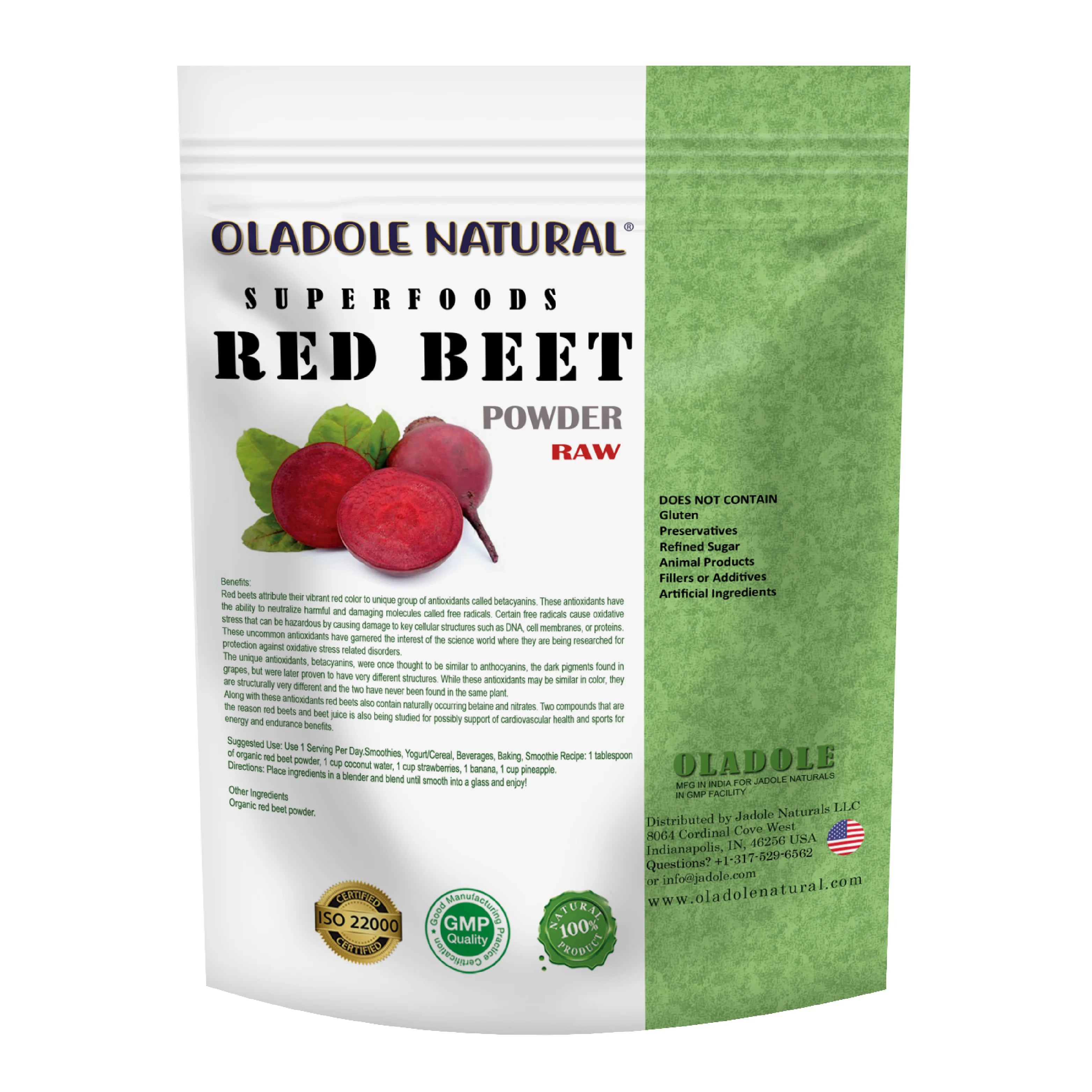 مسحوق جذر البنجر الأحمر العضوي الطبيعي من أولادول، 100 غرام