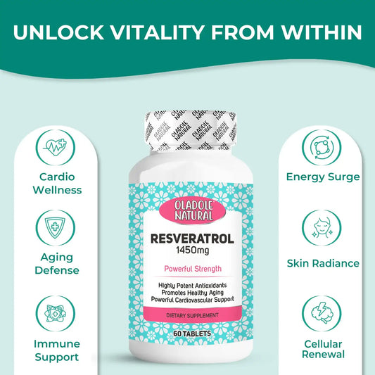 Oladole Natural Resveratrol- 1450mg (60 Tablets)
