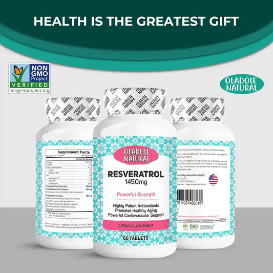 Oladole Natural Resveratrol- 1450mg (60 Tablets)