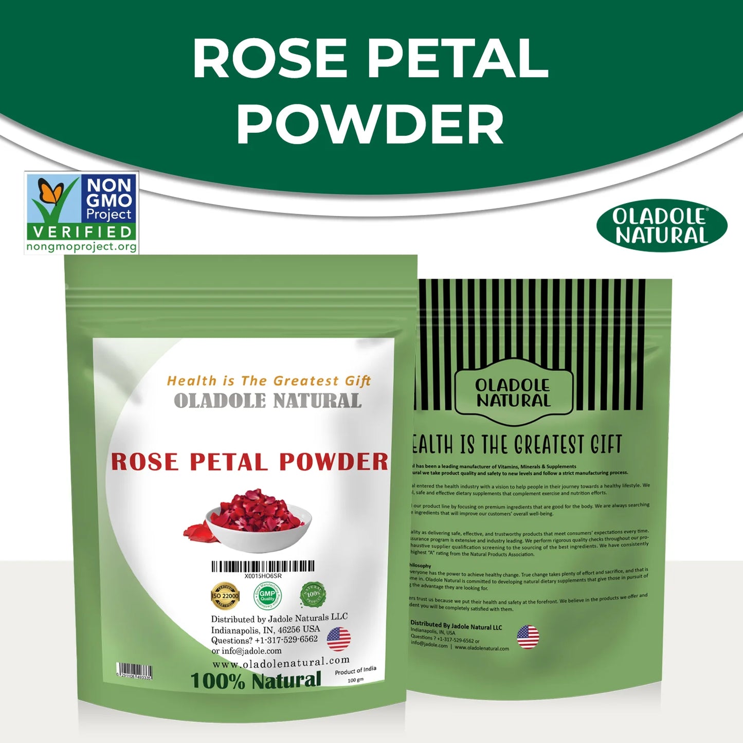 Oladole Natural Rose Petal Powder 100g