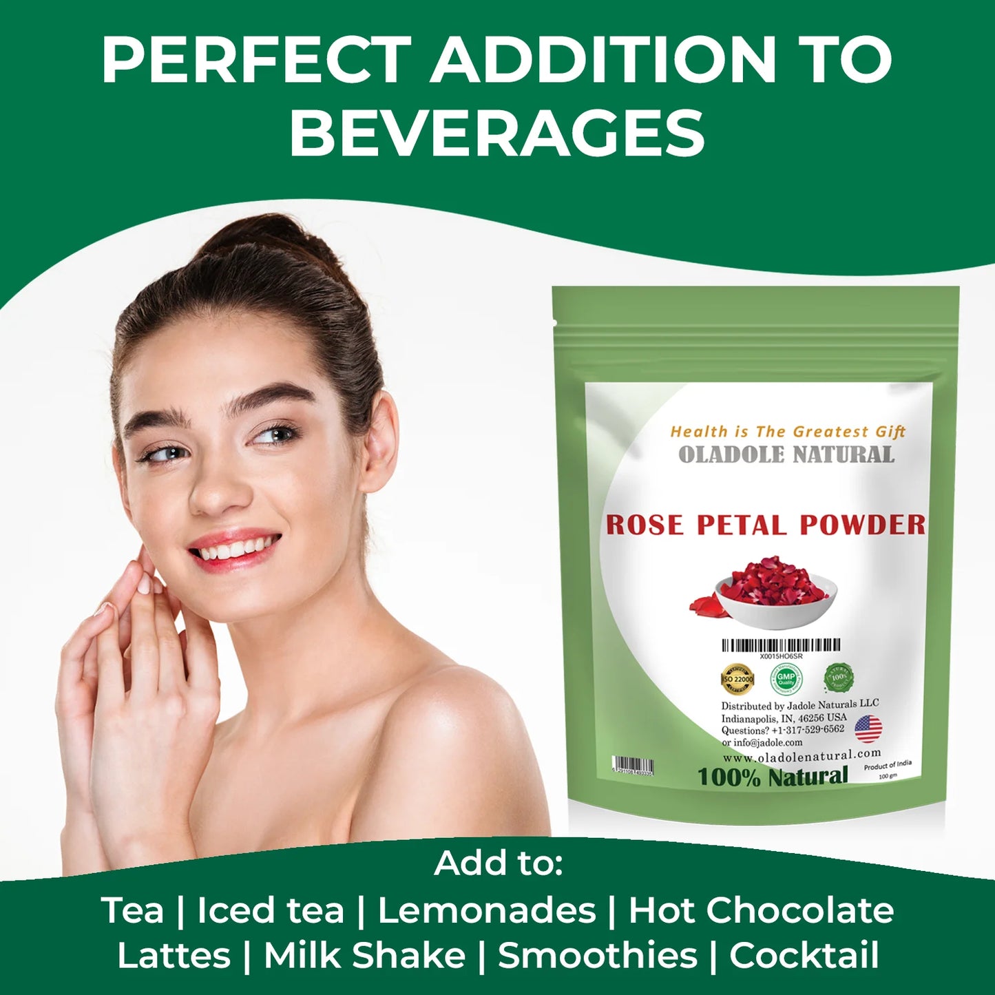 Oladole Natural Rose Petal Powder 100g