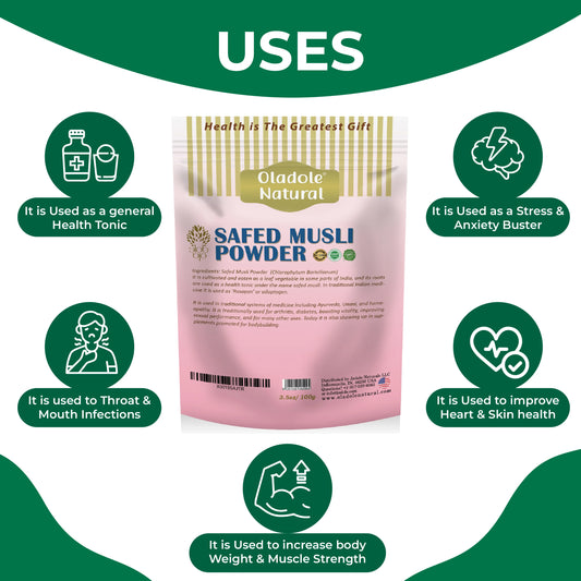 Oladole Natural Safed Musli Powder  Uses