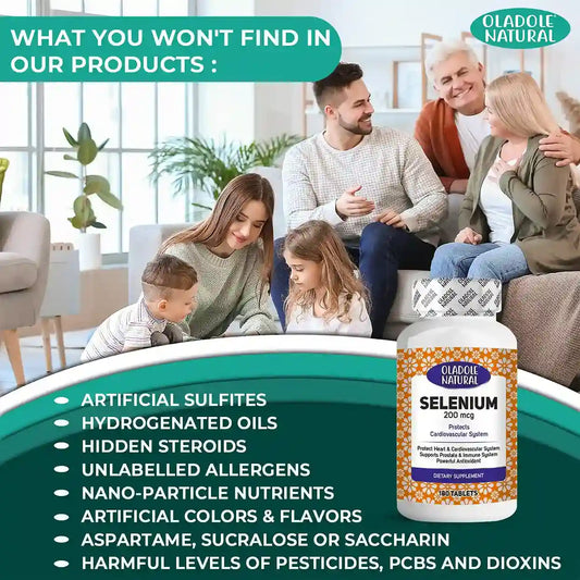 Oladole Natural Selenium 200mcg 180 Tablets